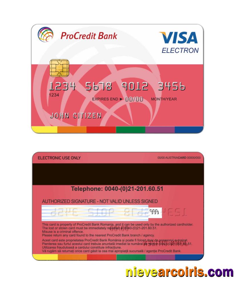 Romania Visa Electron card